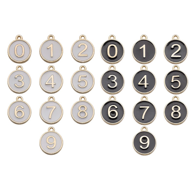 CHARMS Mặt Dây Chuyền Hình Chữ Số Từ 0-9 Độc Đáo Diy