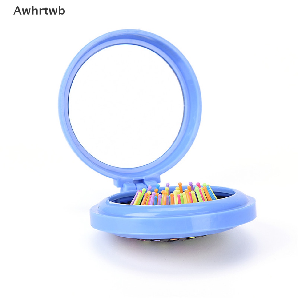 Lược Gấp Tích Hợp Gương Cầm Tay Du Lịch Tiện Lợi Mới