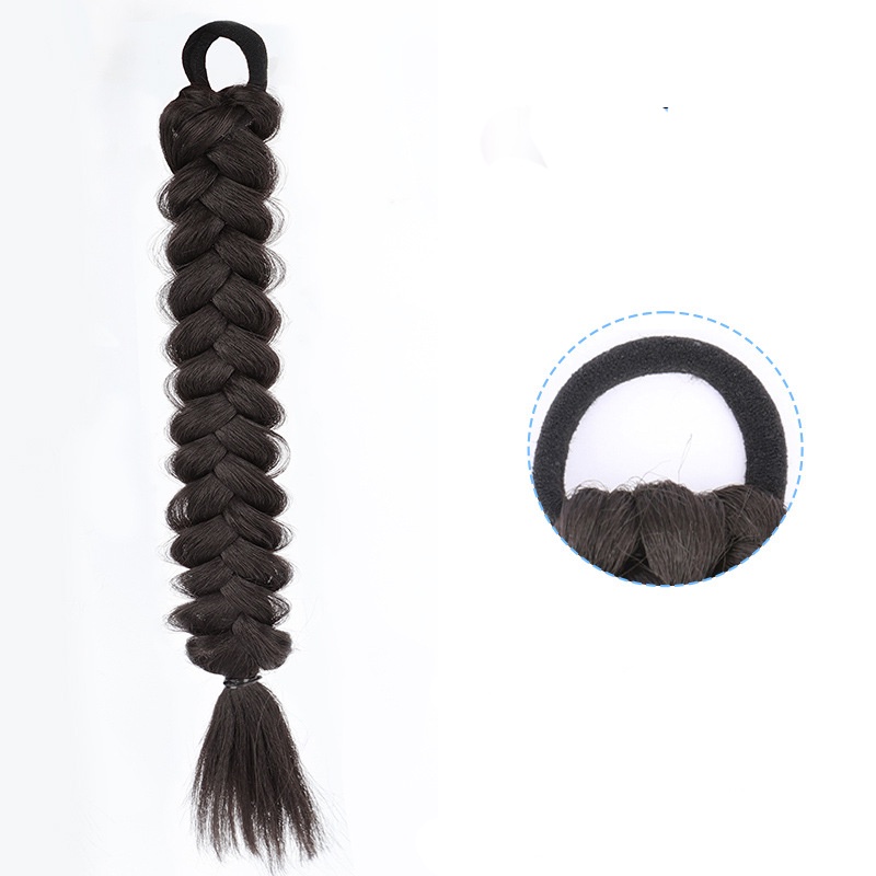 Tóc giả thắt bím dài đẹp dành cho nữ-Tóc tết giả kiểu thắt bím dài 33cm nhiều màu sắc  - 17