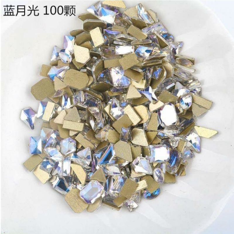 Đá khối nail chân bằng mix 100 viên trang trí móng