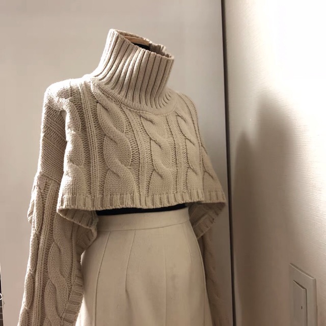 Len croptop cổ lọ