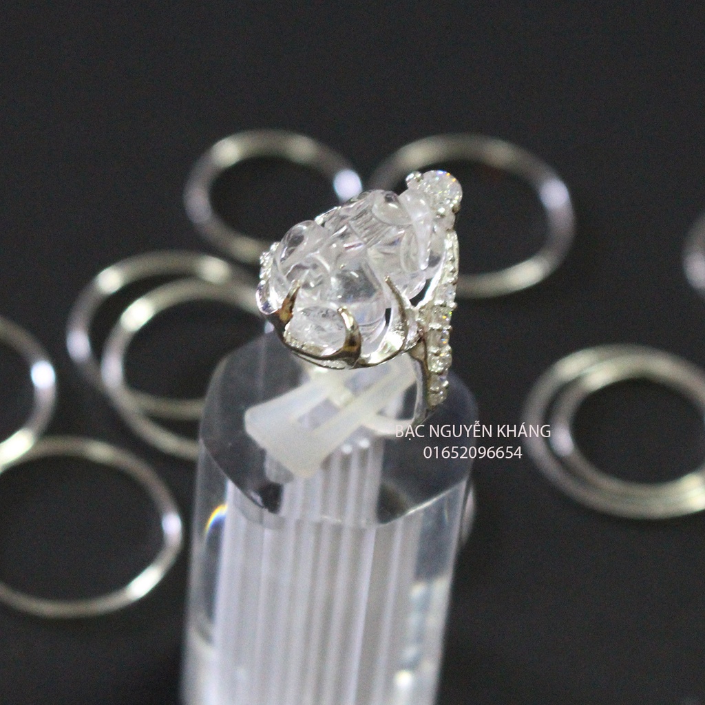 NHẪN TỲ HƯU ĐÁ PHONG THỦY BỌC BẠC TA