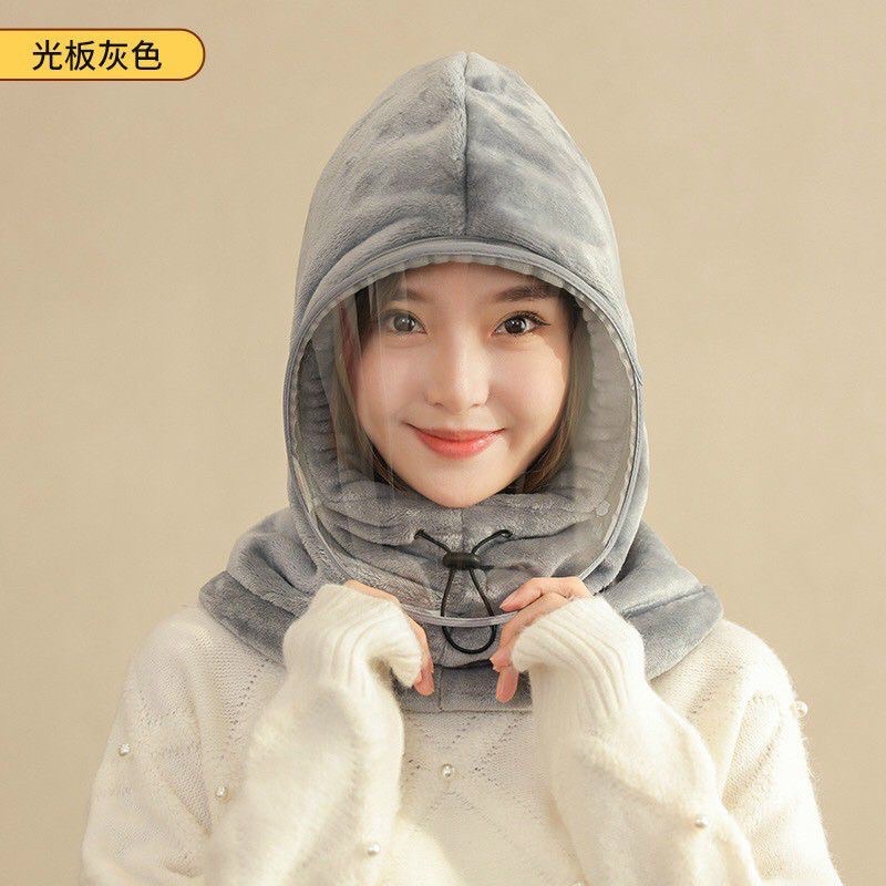Mũ lông kèm tấm kính chắn gió tiện lợi giữ nhiệt cho cơ thể