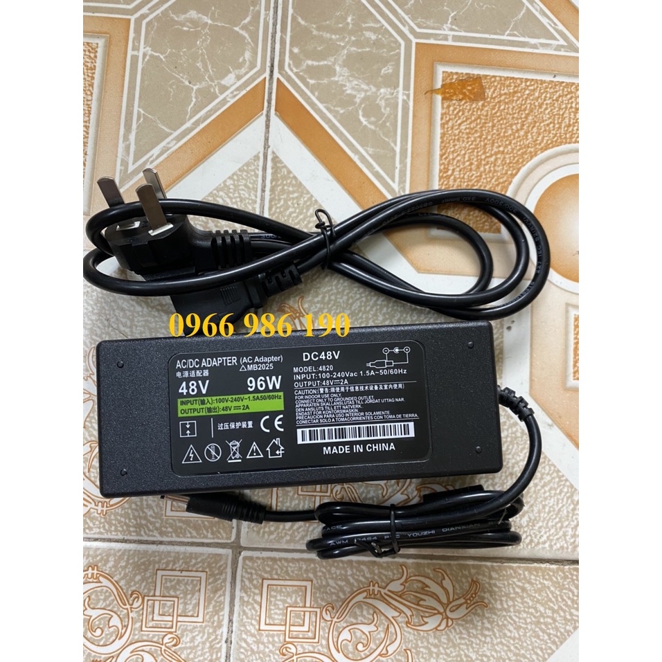 Nguồn 48v 2a công suất 96W cho SW mạng poe - Tặng dây cắm nguồn