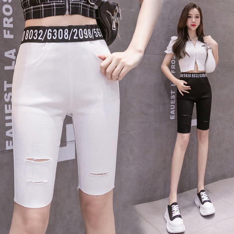 Quần Short Denim In Chữ Thời Trang Năng Động 165474 Quần Dài Nữ Bó Sát Thời Trang Quyến Rũ