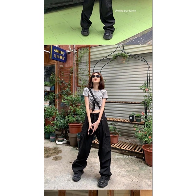 Quần Yếm Dài Lưng Cao Ống Rộng Phong Cách Retro Cho Nam Nữ