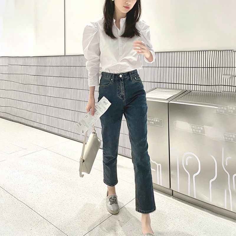 Linki ✯ Áo Sơ Mi Tay Ngắn Màu Trơn Đơn Giản Thời Trang Cho Nữ