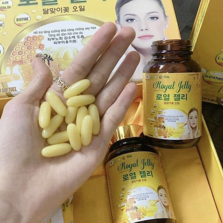 Viên Uống Đẹp Da Sữa Ong Chúa Royal Jelly Hàn Quốc Sét 2 lọ 60 viên