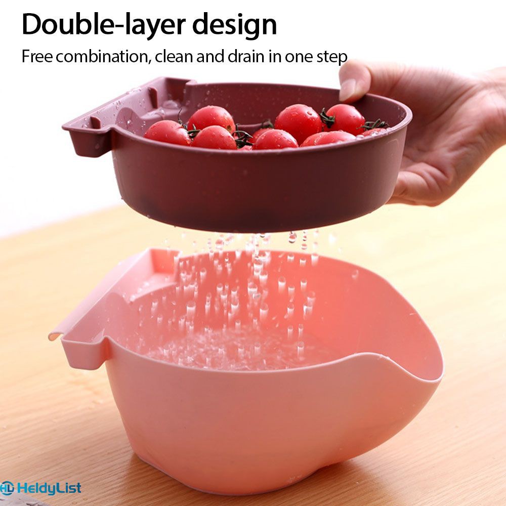 Rổ Nhựa Đựng Trái Cây / Điện Thoại Hai Lớp Ráo Nước Sáng Tạo