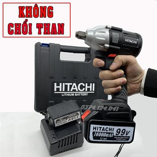 Máy siết bulong Hitachi 99V, Khoan Pin, Bắn Vít, Xiết ốc KHÔNG CHỔI THAN, Loại 2 PIN - Tặng 6 Đầu Khẩu
