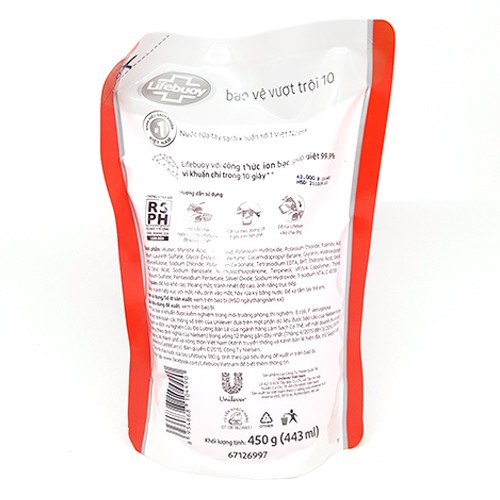 Nước rửa tay Lifebuoy bảo vệ vượt trội 10 lần túi 443ml | BigBuy360 - bigbuy360.vn