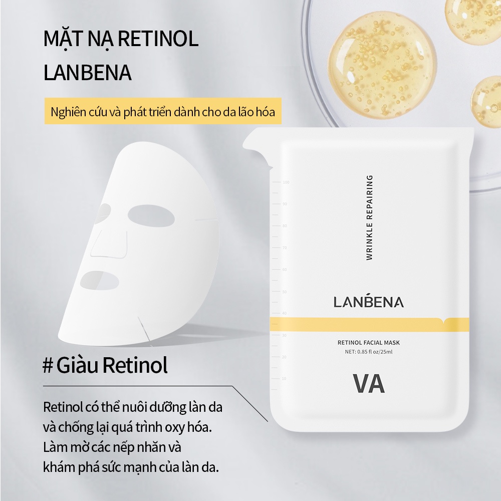 Mặt nạ LANBENA chứa vitamin C dưỡng ẩm trắng da và chống nếp nhăn 25ml