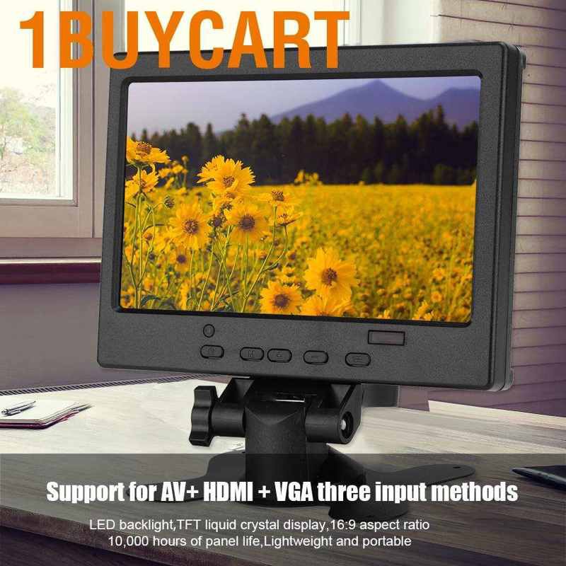 [1BUY]Màn hình LCD đứng TFT 7IN 1024X600 1080P HDMI VGA AV 800:1