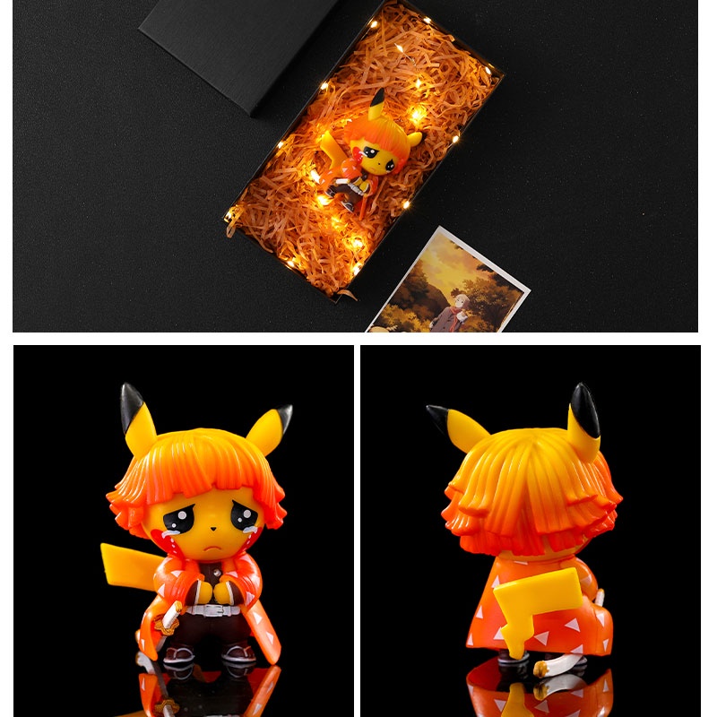 Pokemon pikachu cosplay quỷ sát nhân kamado tanjiro nezuko anime action figure kimetsu no yaiba mô hình búp bê đồ chơi quà tặng cho trẻ em