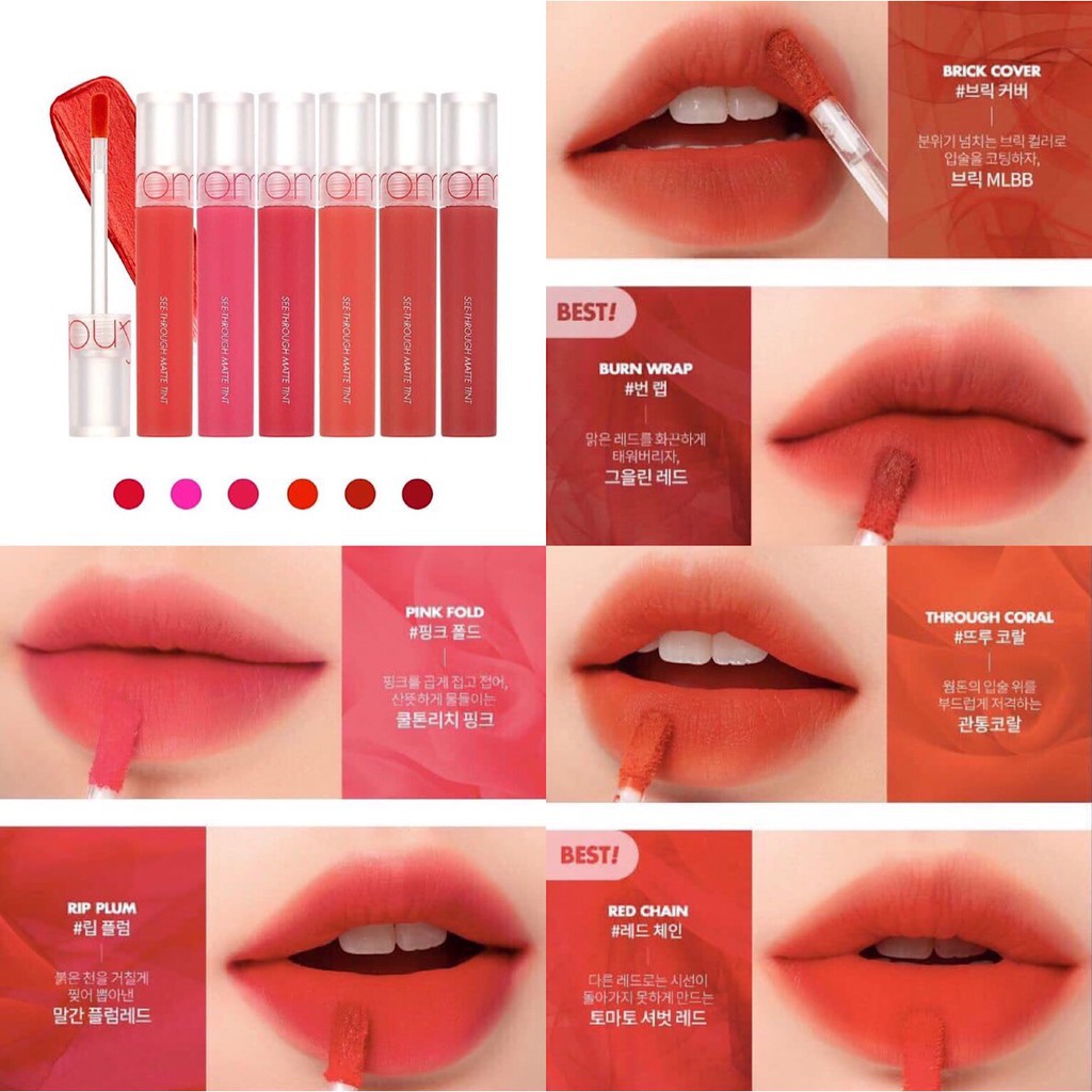 Son Kem Lì Siêu Mịn Romand See Through Matte Tint