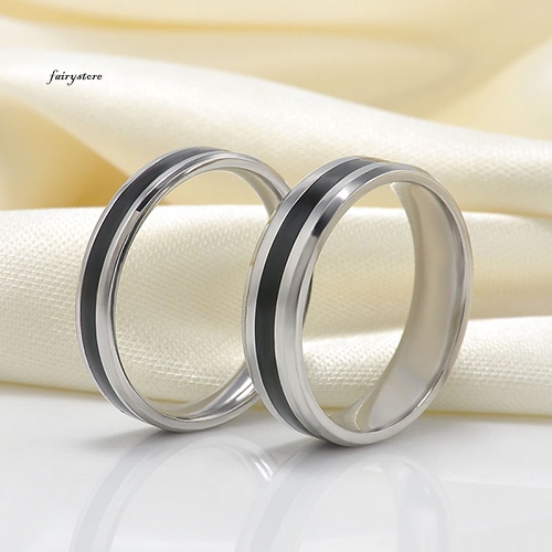 Nhẫn Thép Titan Không Gỉ Màu Đen Thời Trang Dành Cho Nam Và Nữ