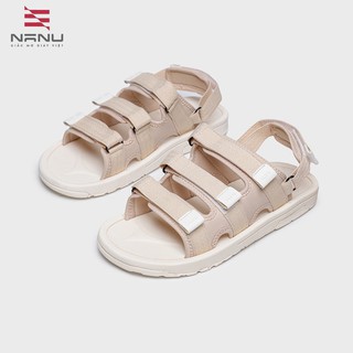 Sandal Nanu 05 3 quai màu cream đế mỏng