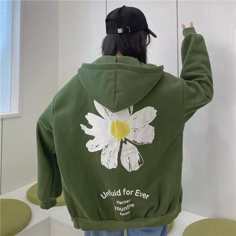 Áo Khoác Hoodie HOA CÚC LƯNG Form Rộng - CUTE ZOO