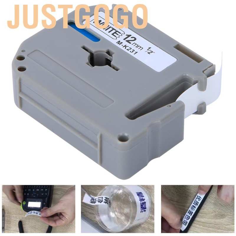 Justgogo 0.5 x 315 Inch Durable PET Label Tape Making for Brother Printer