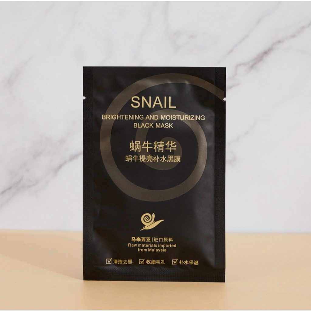 Mặt nạ ốc sên Snail than hoạt tính mặt nạ làm Mờ nếp nhăn -  mụn đầu đen và tàn nhang