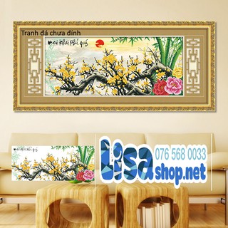 Tranh đính đá MAI KHAI PHÚ QUÝ lg1177( 125x58cm) chưa đính