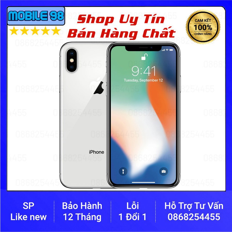 Điện thoại iPhone X 64GB Quốc tế Mới 99% Full Box ✅Bảo Hành 12 Tháng✅