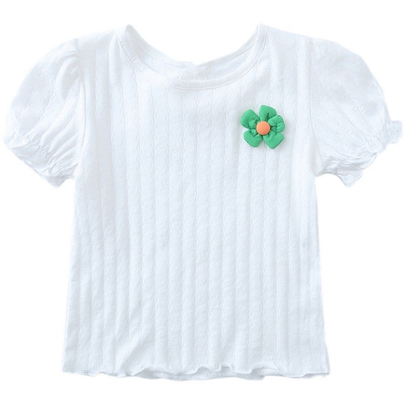 Áo Thun Tay Ngắn Chất Liệu Cotton Họa Tiết Hoa Thiết Kế Mới Thời Trang Mùa Hè Dành Cho Bé Gái