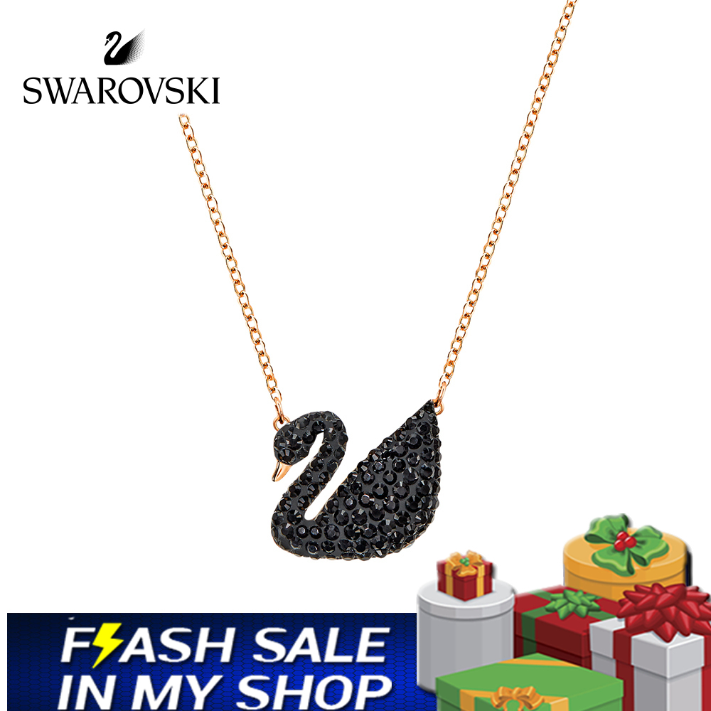 FLASH SALE 100% Swarovski Dây Chuyền Nữ ICONIC SWAN Thiên nga đen LỚN FASHION Necklace trang sức đeo Trang sức