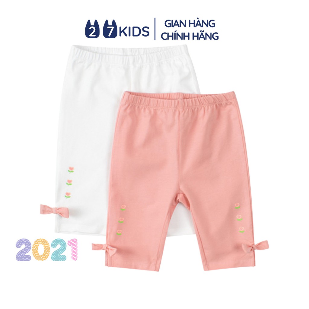 Quần lửng bé gái 27KIDS 27Home quần thun cho bé mềm mỏng mát chất cotton P305