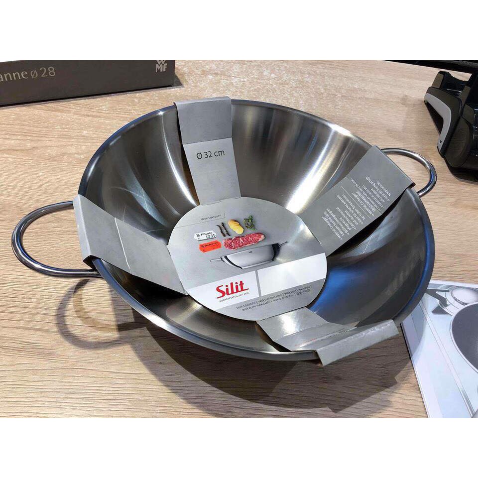 Chảo xào nấu Inox Silit WOK 32cm Chảo sâu lòng