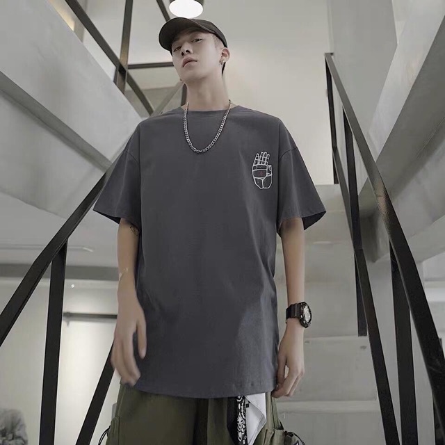Áo thun tay lỡ unisex HAND màu XÁM/TRẮNG ❤️ FREESHIP ❤️ Nam nữ unisex ❤️ | BigBuy360 - bigbuy360.vn