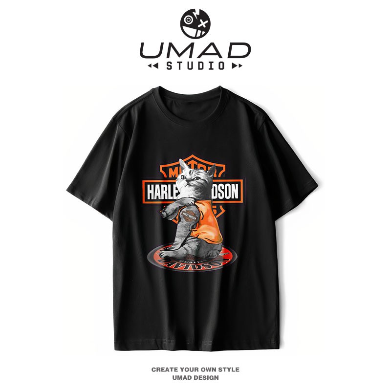 BÁN CHẠY - Áo thun UMAD unisex racing biker Harley Davison v.6 nam nữ tay ngắn có big size chất đep