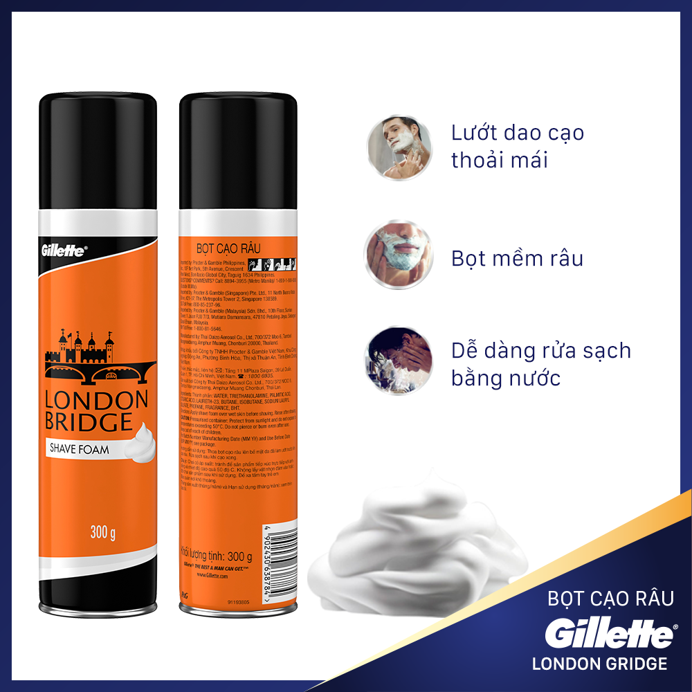 [Siêu khuyến mãi dành cho Barbershop] Gillette London Bridge (Cam) 1 hộp100 lưỡi tặng kèm 1 cuộn giấy cổ 100 cái/hộp