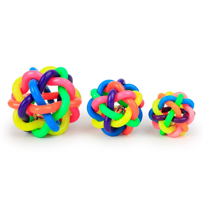 Đồ Chơi Cho Thú Cưng Quả Bóng Cuộn Dây Kèm Chuông 7 Màu