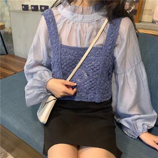 Áo Len Không Tay Dệt Kim Mỏng Thời Trang Mùa Thu Ngọt Ngào Dễ Phối Đồ Se