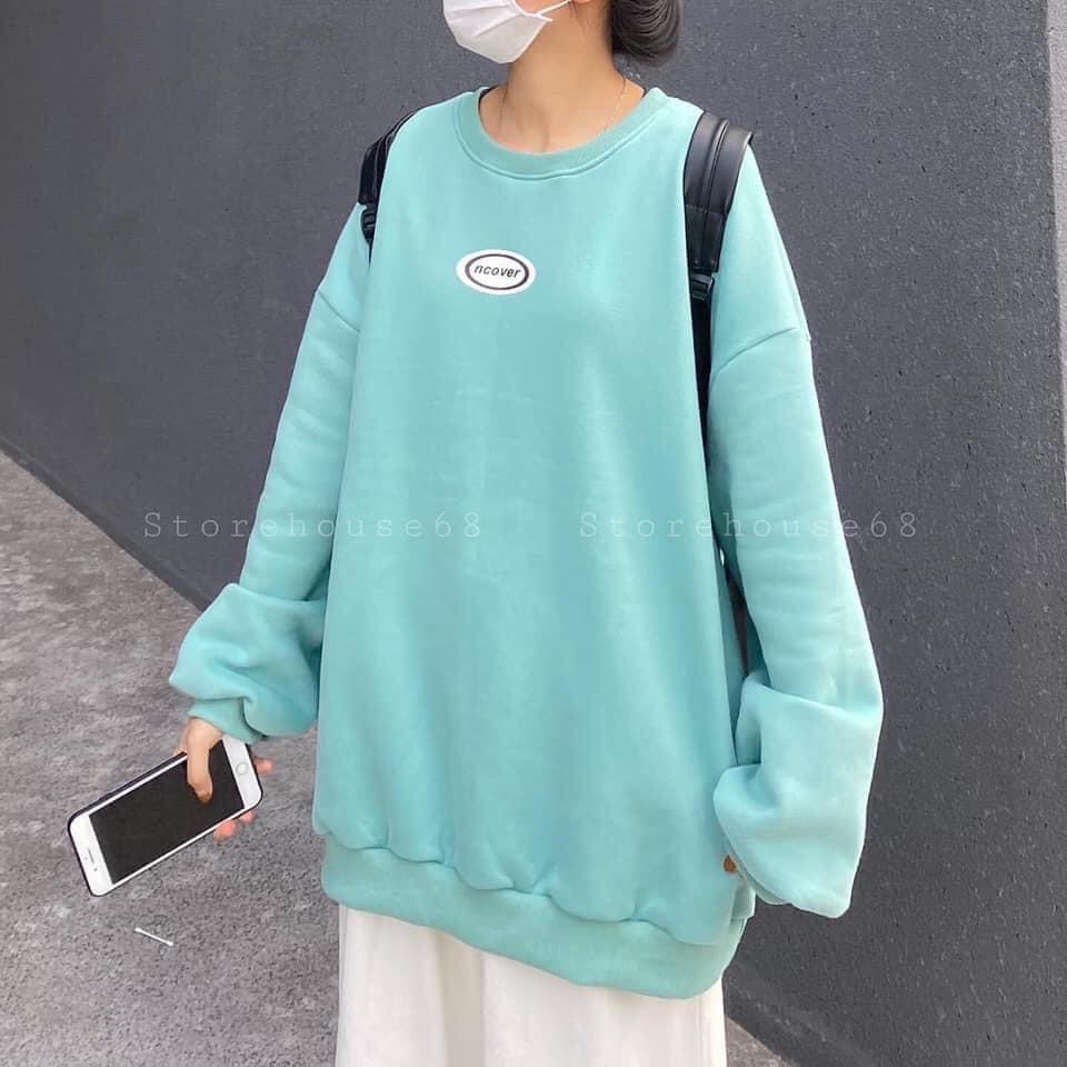 Áo Sweater In Chữ NCOVER Áo Sweater Tay Bồng Chất Nỉ Ngoại Dày Dặn Form Rộng Freesize Unisex Ảnh Thật | BigBuy360 - bigbuy360.vn