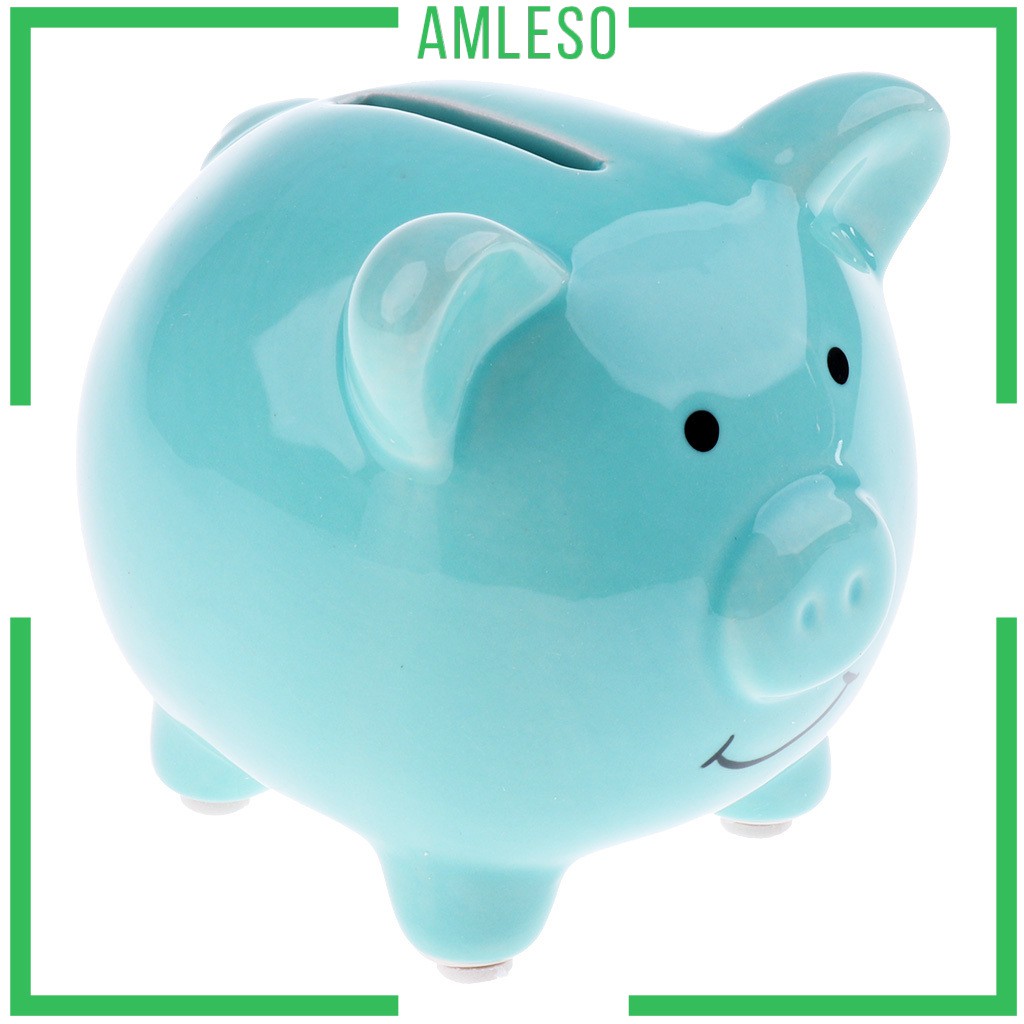 [AMLESO] Piggy Bank Money Box Pig Shaped Piggy Coin Bank Money Saving Box For Kids