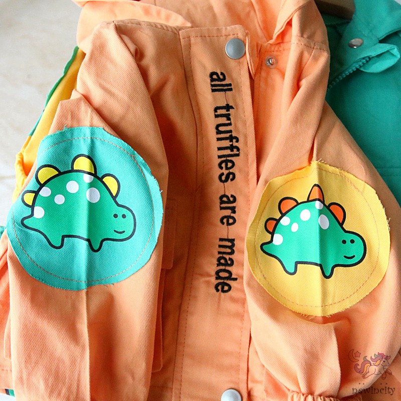 Áo khoác họa tiết khủng long hoạt hình phong cách thời trang Hàn dành cho bé