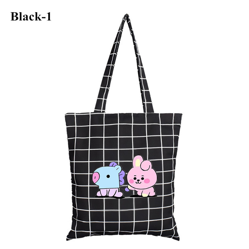 KPOP  BT21 Should Bag Cartoons  Bag  BTS Shoulder Strap  Canvas Detachable