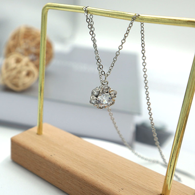 Vòng cổ đính kim cương giả hình hoa tuyết sành điệu cho nữ