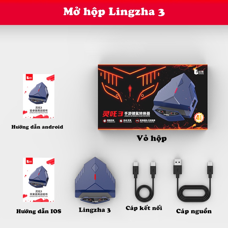 Lingzha 3 - Bộ chuyển đổi nhận dạng ghìm tâm thông minh dành cho IOS Android -dc4875