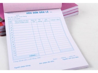 COMBO 5 QUYỂN -Hoá đơn bán lẻ 13x19 cm ( 1- 2 - 3 liên )