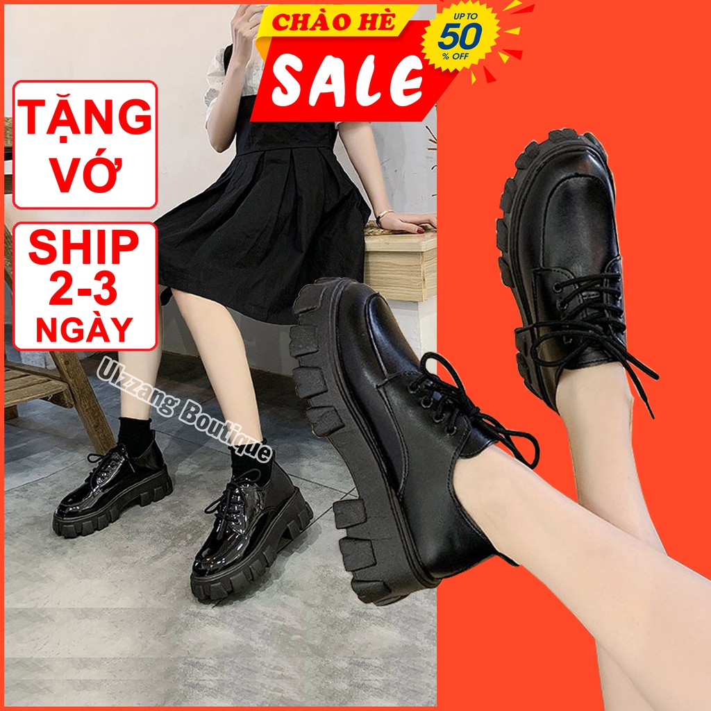 Giày Oxford nữ giày ulzzang đế cao mũi tròn mới 2021 (OX-10)