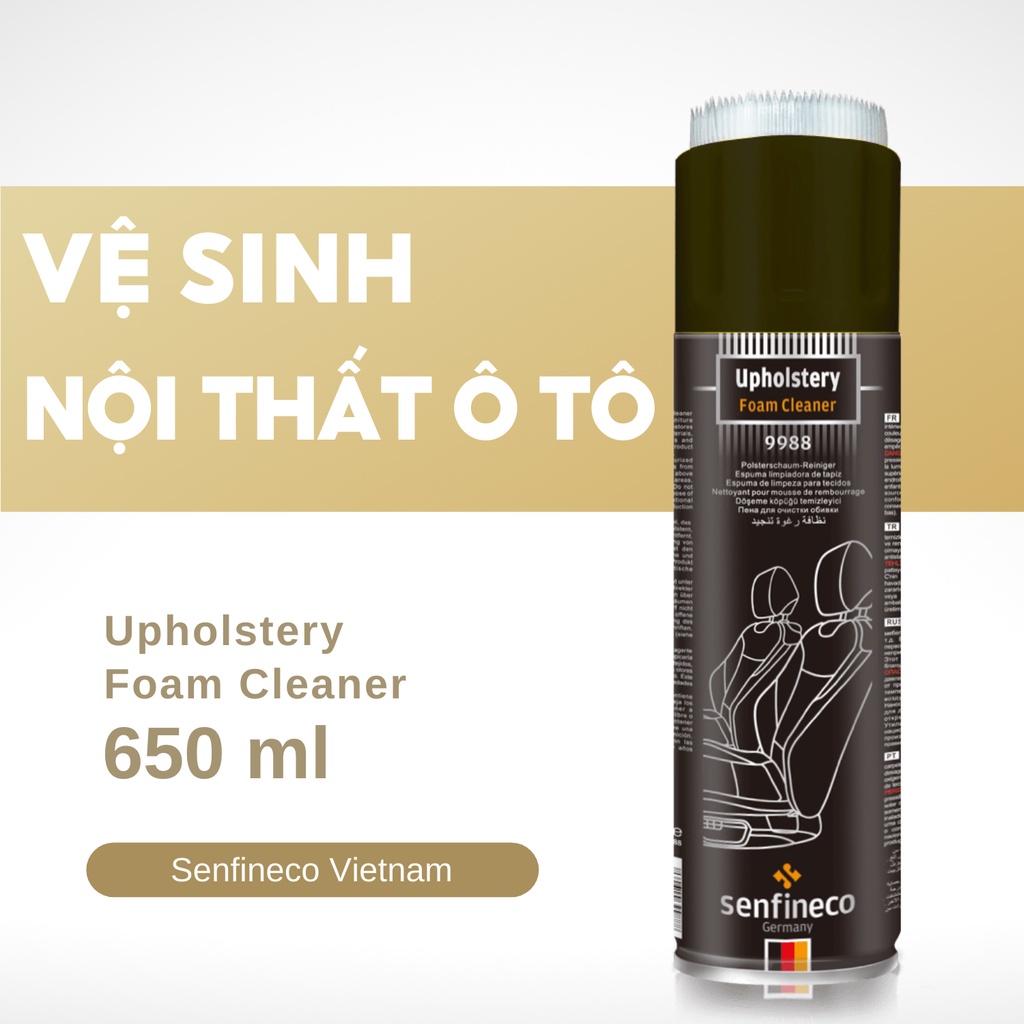 Xịt vệ sinh nội thất ô tô Senfineco upholstery foam cleaner 650ml
