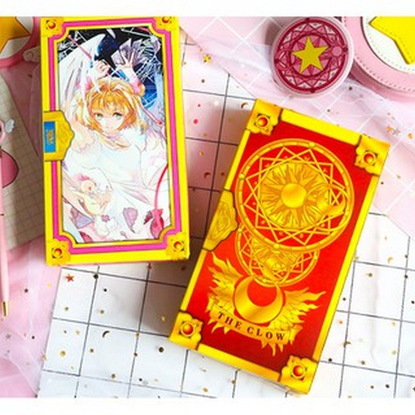 Bộ bài Tarot Clow card/Cardcaptor Sakura /KINOMOTO SAKURA thủ lĩnh thẻ bài hai màu dễ thương 52 lá