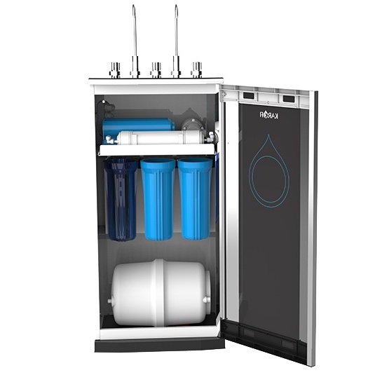 Máy lọc nước nóng lạnh 2 vòi 10 lõi Smax có đèn cảnh báo thay lõi KAROFI KAD-D50 - Bảo hành 36 tháng