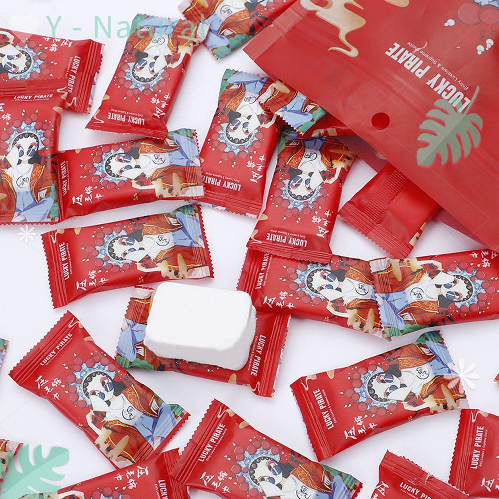 Túi 20 Khăn Giấy Nén Bằng Cotton Nguyên Chất Dày Dặn Hình Vuông Đa Năng Dùng Một Lần