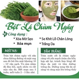 Bột chùm ngây cho bé ăn dặm. trắng da, sạch mụn.