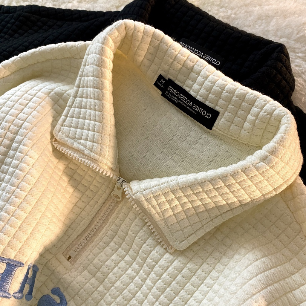 Áo Sweater Tay Dài Form Rộng Chất Nỉ Cổ Polo | BigBuy360 - bigbuy360.vn
