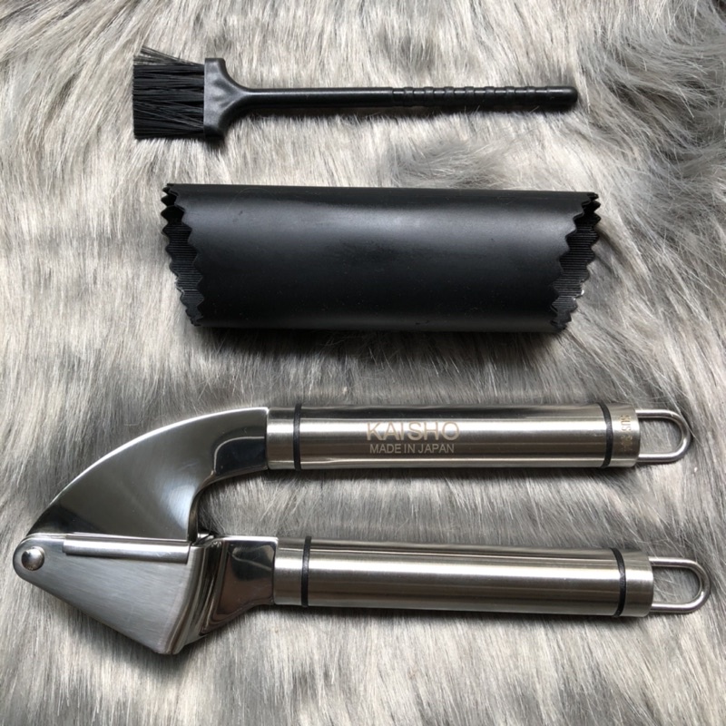 Ép tỏi Nhật hiệu kaisho chính hãng, inox 304 không rỉ, đủ bộ sử dụng, ép hoa quả, các thứ